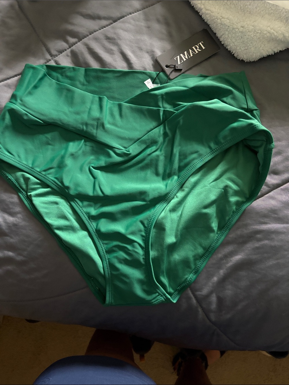 Zmart Emerald High-Waist Bikini Bottom
